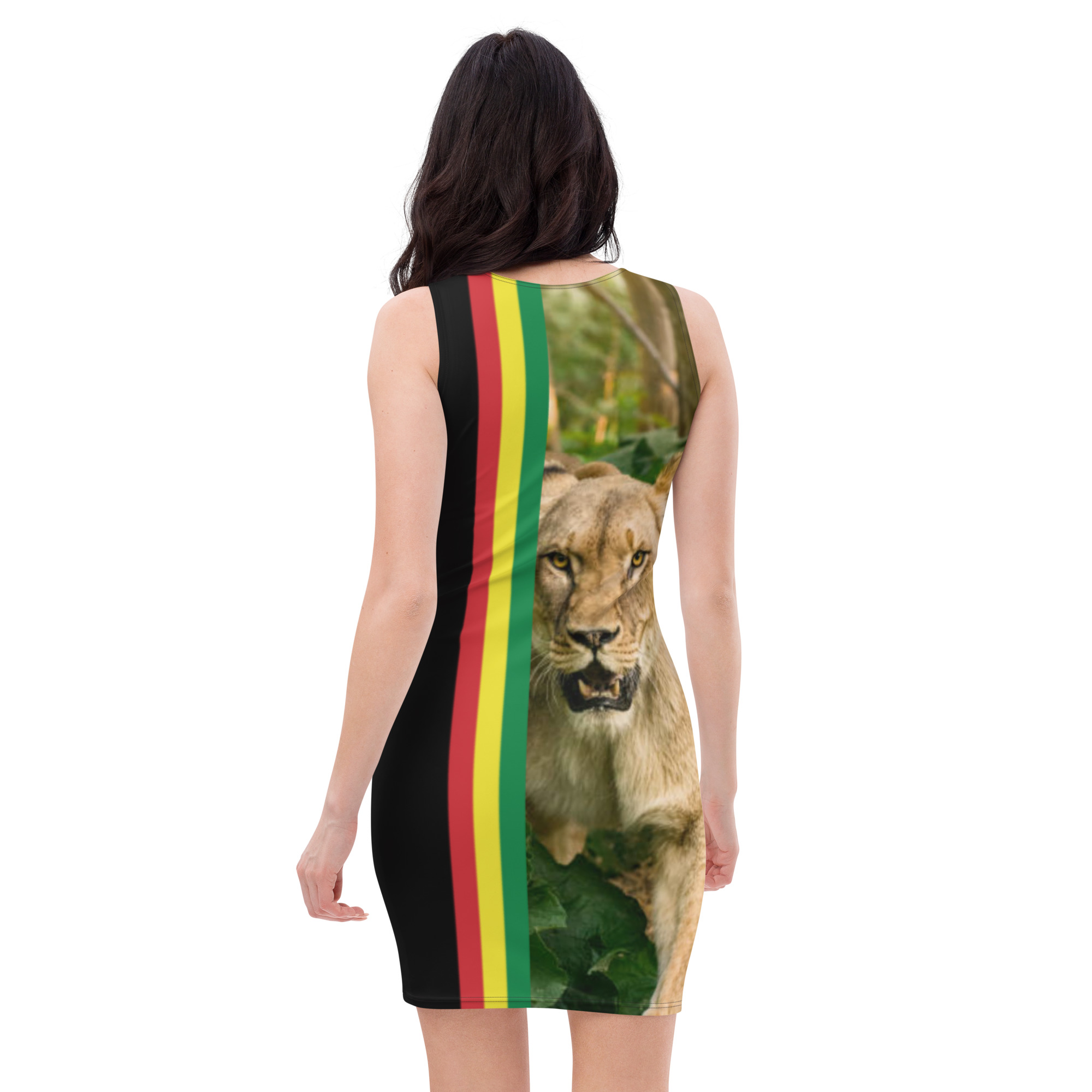 Fifth Degree™ Rasta Color Dress, Woman Jamaican Clothes Lioness of Judah, Reggae Dress, Rastafarian Clothes Outfit Women, Rastafari Dress - Image 4