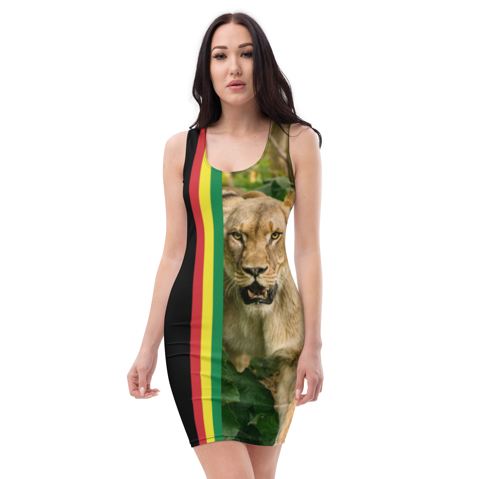 Fifth Degree™ Rasta Color Dress, Woman Jamaican Clothes Lioness of Judah, Reggae Dress, Rastafarian Clothes Outfit Women, Rastafari Dress - Image 5