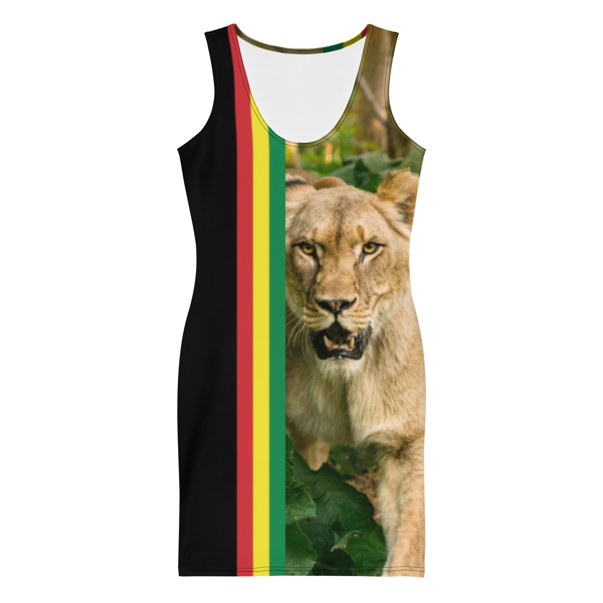 Fifth Degree™ Rasta Color Dress, Woman Jamaican Clothes Lioness of Judah, Reggae Dress, Rastafarian Clothes Outfit Women, Rastafari Dress - Image 7