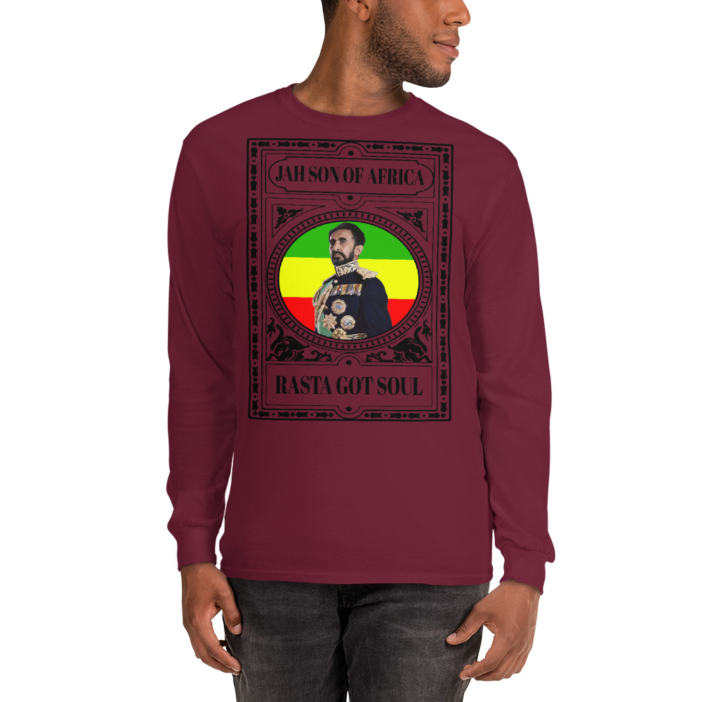 Fifth Degree™ Haile Selassie Jah Son of Africa Rasta Long Sleeve Shirt - Image 4