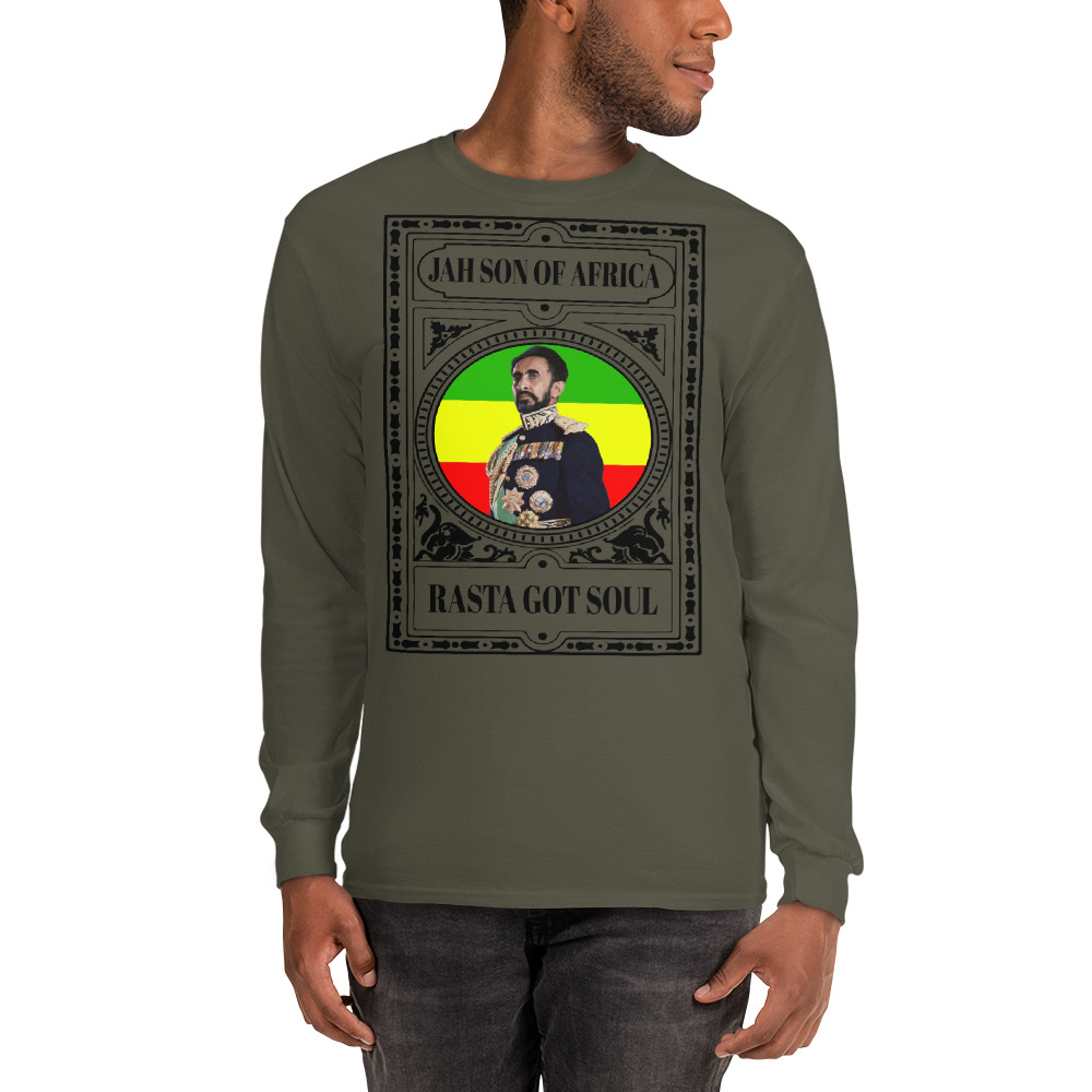 Fifth Degree™ Haile Selassie Jah Son of Africa Rasta Long Sleeve Shirt - Image 8
