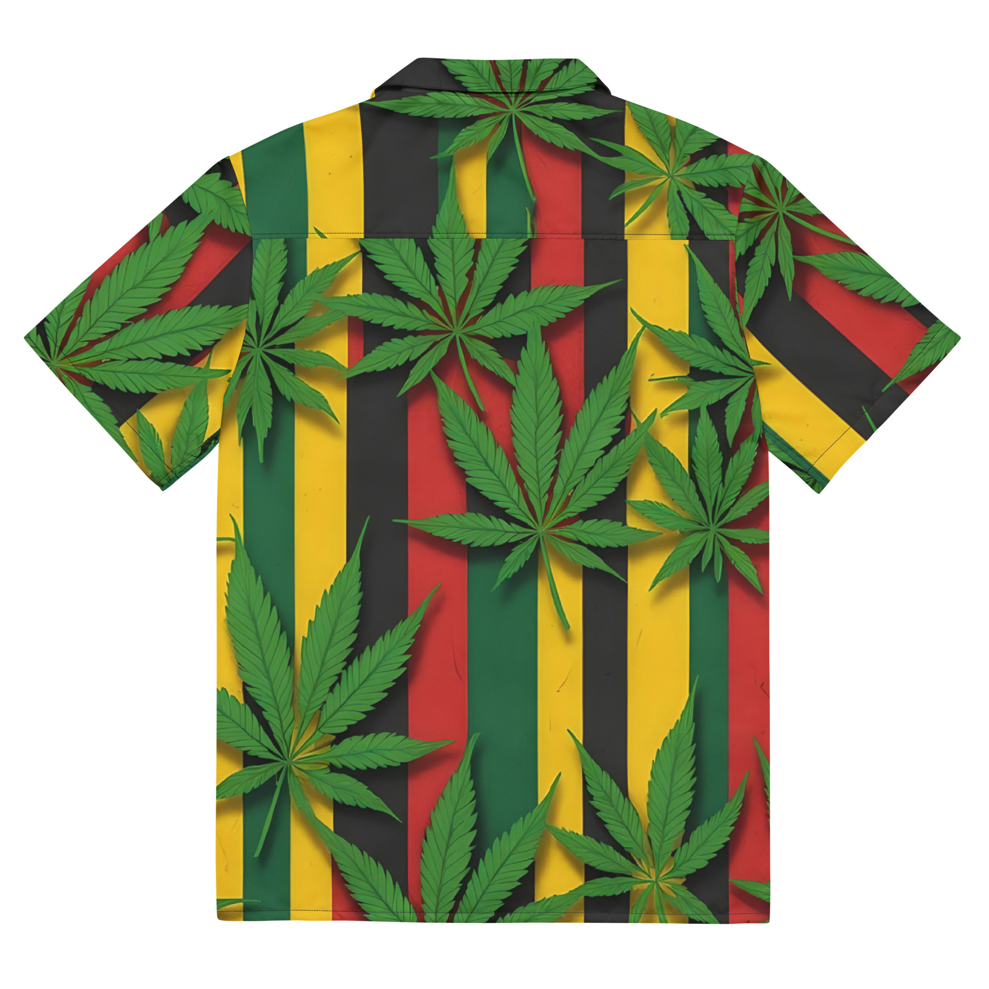 Fifth Degree™ Weed Button Up Rastafarian Reggae Shirt - Image 2