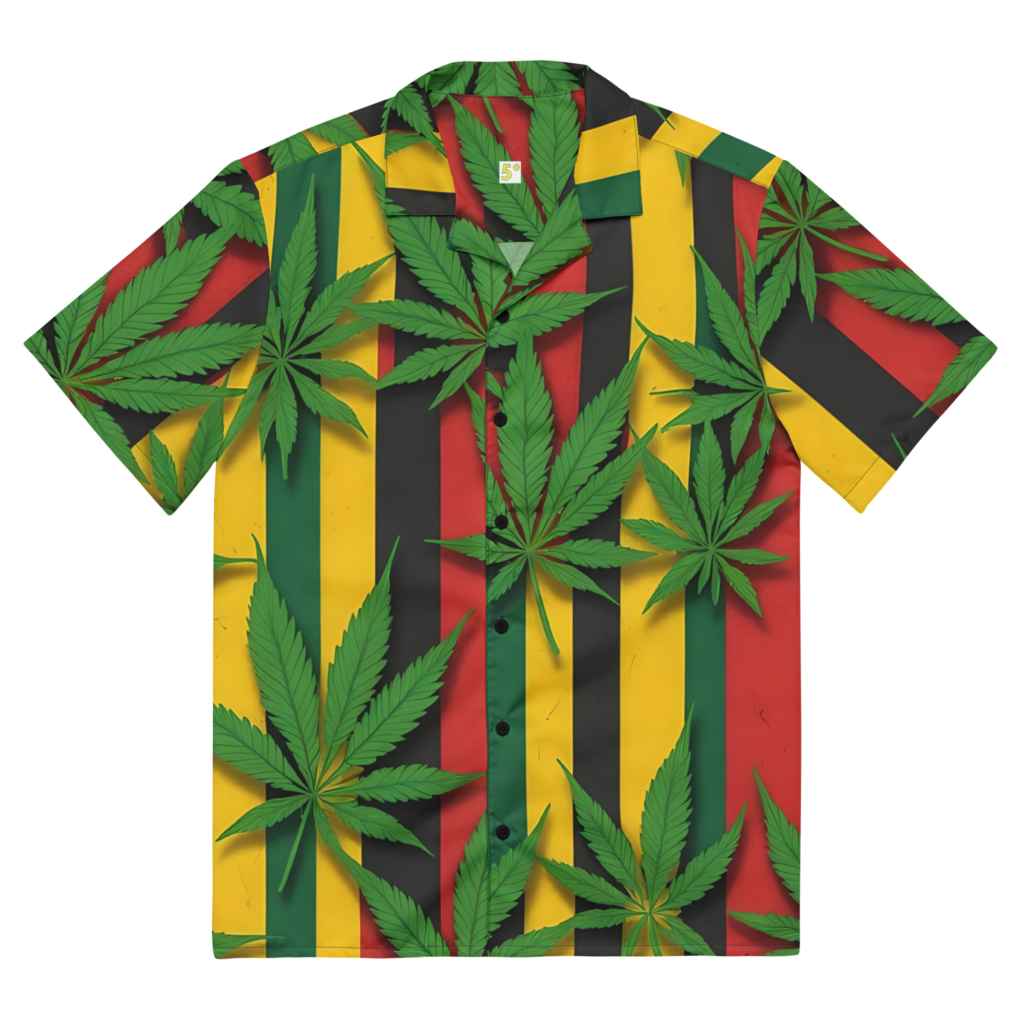 Fifth Degree™ Weed Button Up Rastafarian Reggae Shirt