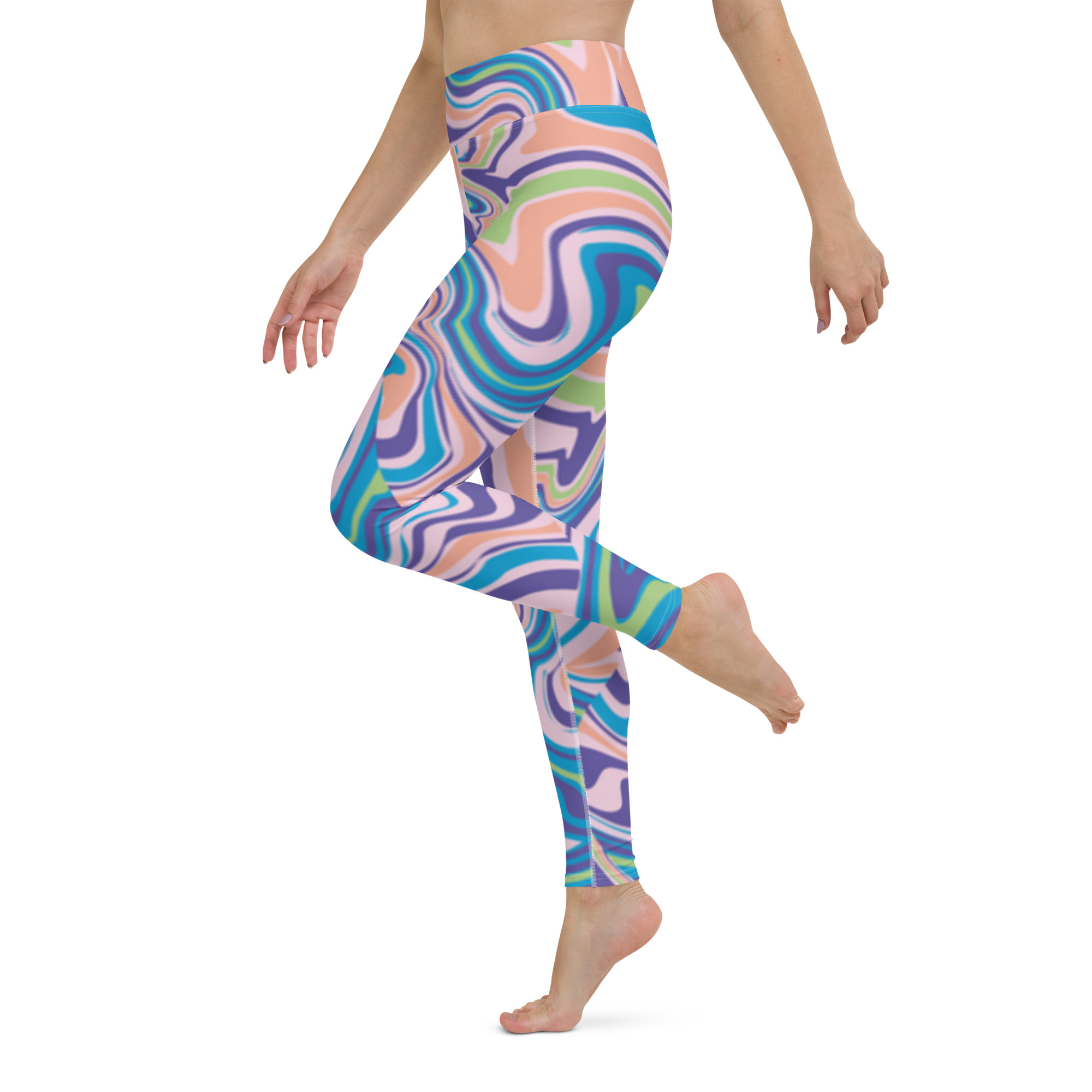 Fifth Degree™ Swirl Pattern High Waisted Yoga Abstract Leggings - Image 3